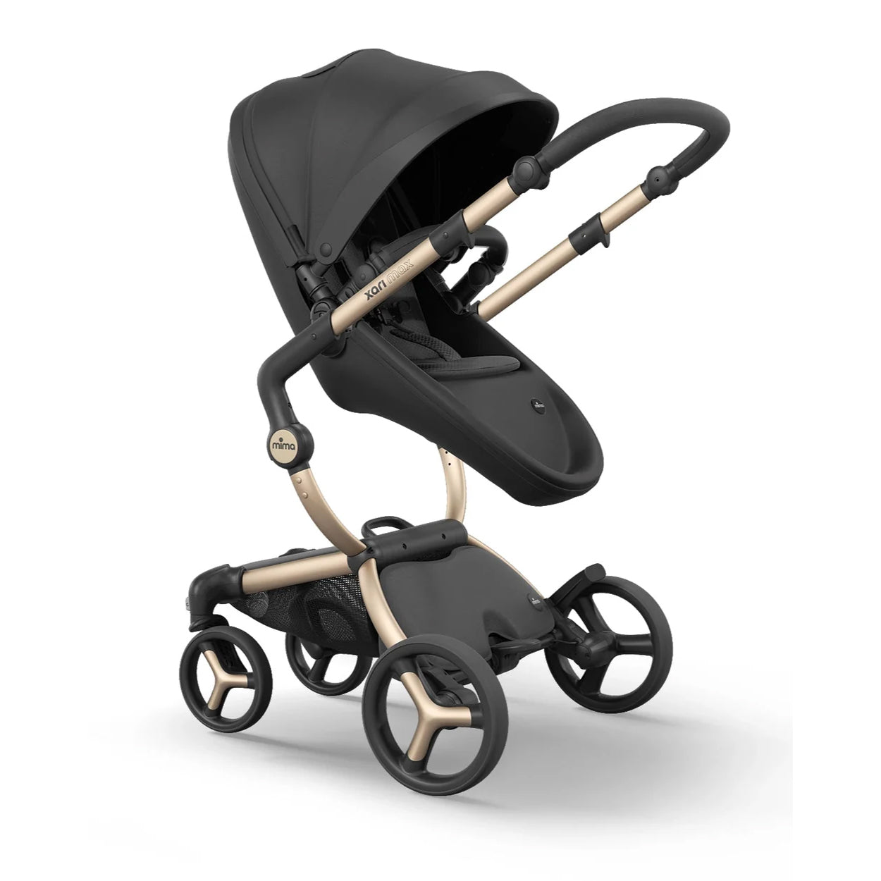 Mima Xari Max Champagne Black Black – Champagne Edition Stroller – The Best Baby Catalog – TheBestBabyCatalog