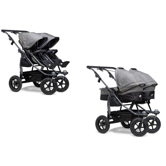 tfk double stroller Combi Set Duo with air chamber wheel premium grau TFK – TheBestBabyCatalog