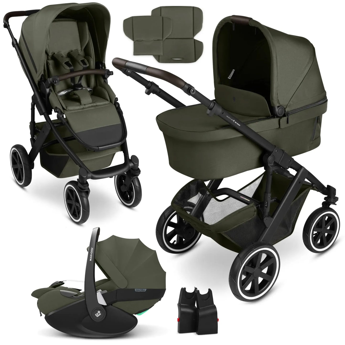 ABC Design Salsa 5 Air 3-in-1 with Maxi-Cosi Infant Car Seat Avocado