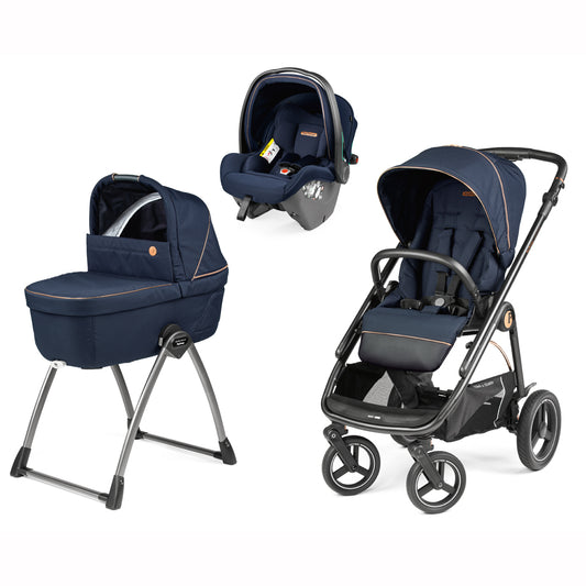 Trio Veloce TC + Culla Belvedere + Primo Viaggio SLK BLUE SHINE Peg-Perego